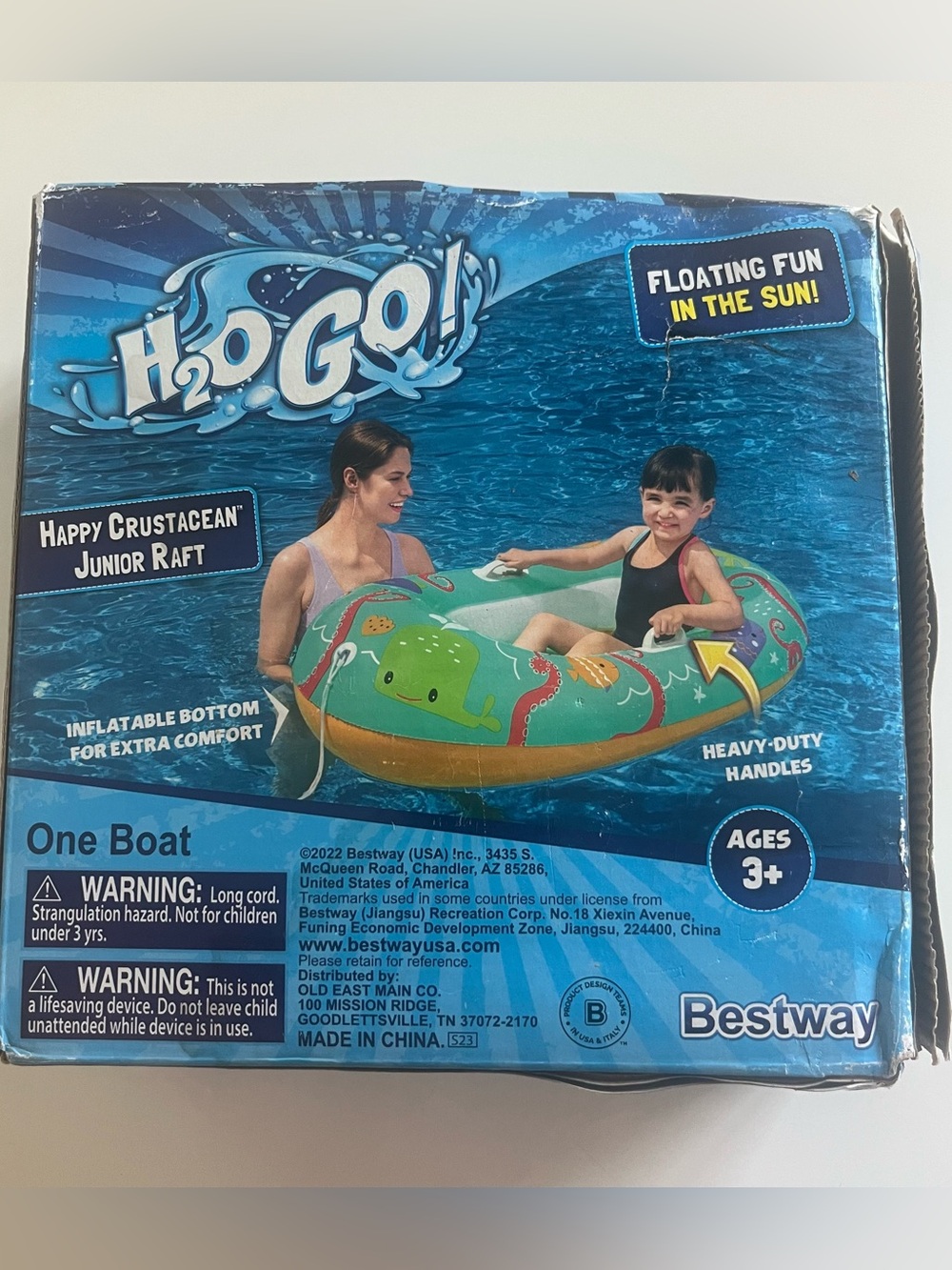 H2O GO! Green Crustacean Kids Inflatable Raft